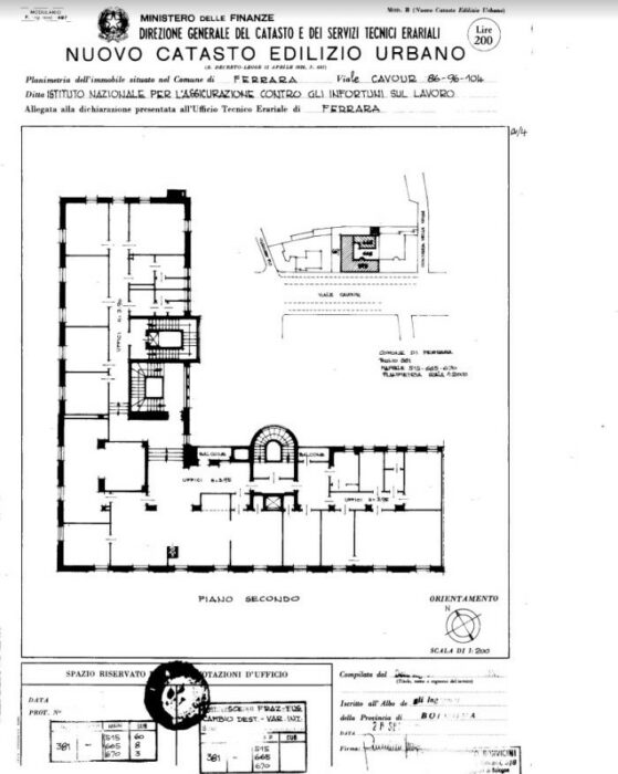 FERRARA – Real Estate Property Located in Viale Cavour, 96 – INAIL floorplan