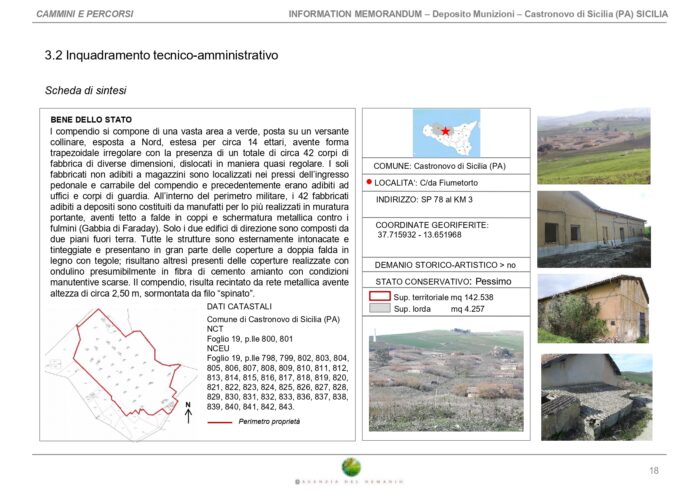 Castronovo di Sicilia (PA) – Ammunition Depot Lercara Friddi floorplan