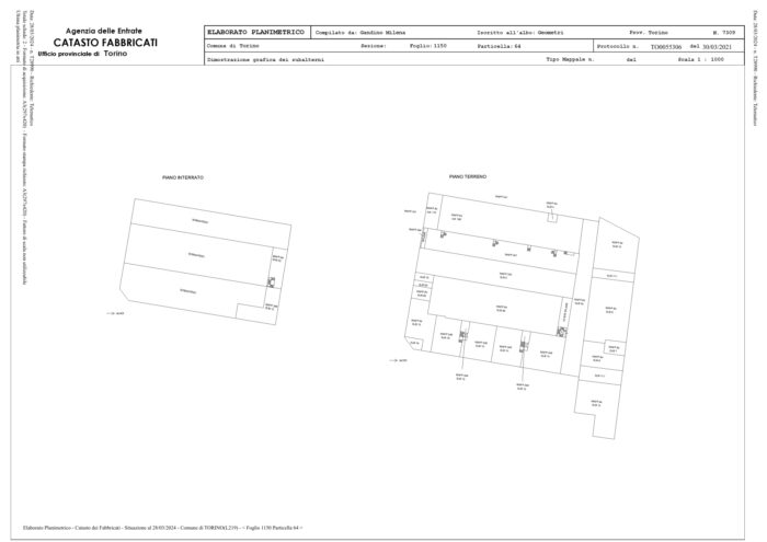 Torino (TO) – Compendio immobiliare via Cigna angolo via Cervino Pianta principale
