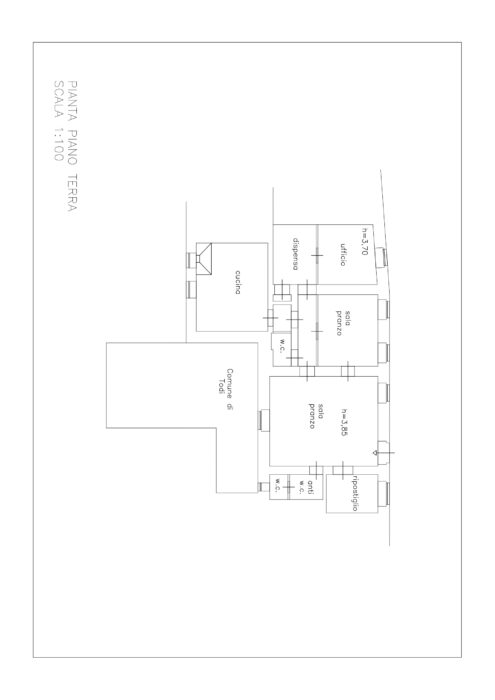 Todi (PG)- Portion of “Palazzo Atti” (former Trattoria Italia) floorplan