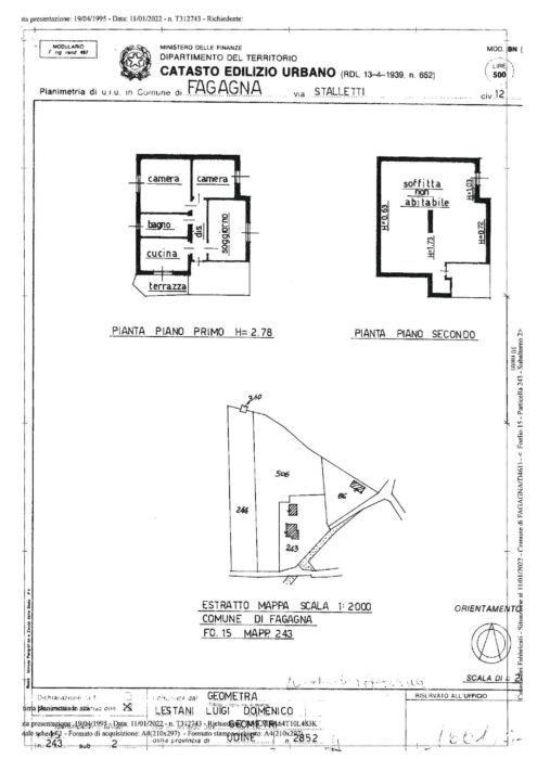 Fagagna (UD)- Palazzina con due unità immobiliari, due garage/rimesse e due terreni Pianta principale