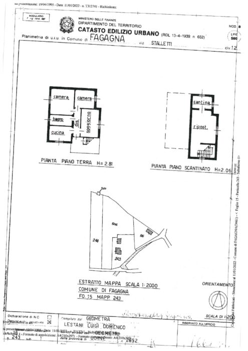 Fagagna (UD)- Palazzina con due unità immobiliari, due garage/rimesse e due terreni Pianta principale