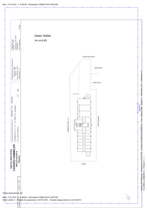 Brescia (BS) – Ex Caserma Magnolini Pianta principale