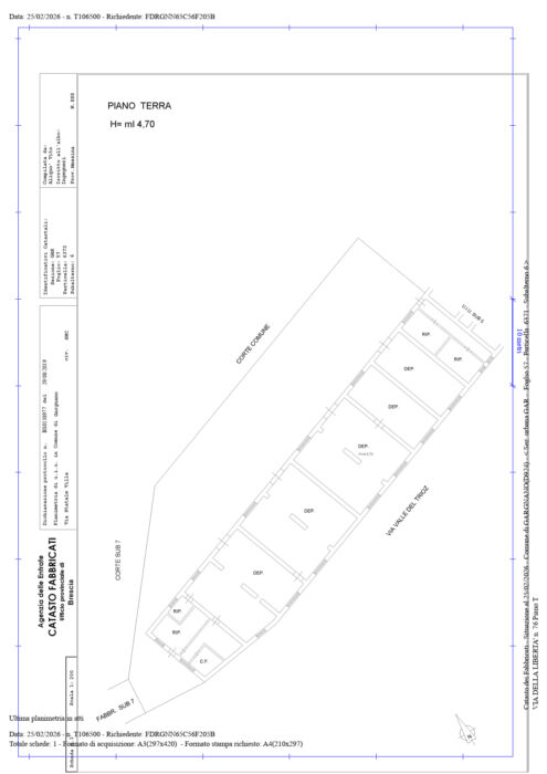 Brescia (BS) – Ex Caserma Magnolini Pianta principale