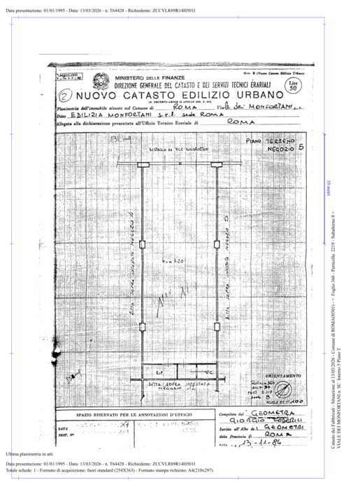 Roma (RM) – Locale commerciale sito in Viale dei Monfortani n. 43 Pianta principale